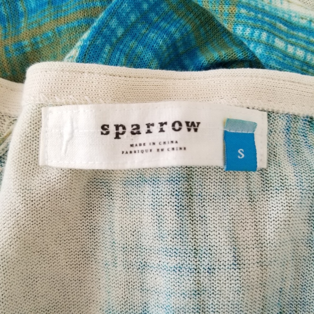 Anthropologie Sparrow Blue Plaid Sweater Cardigan - Picture 7 of 8